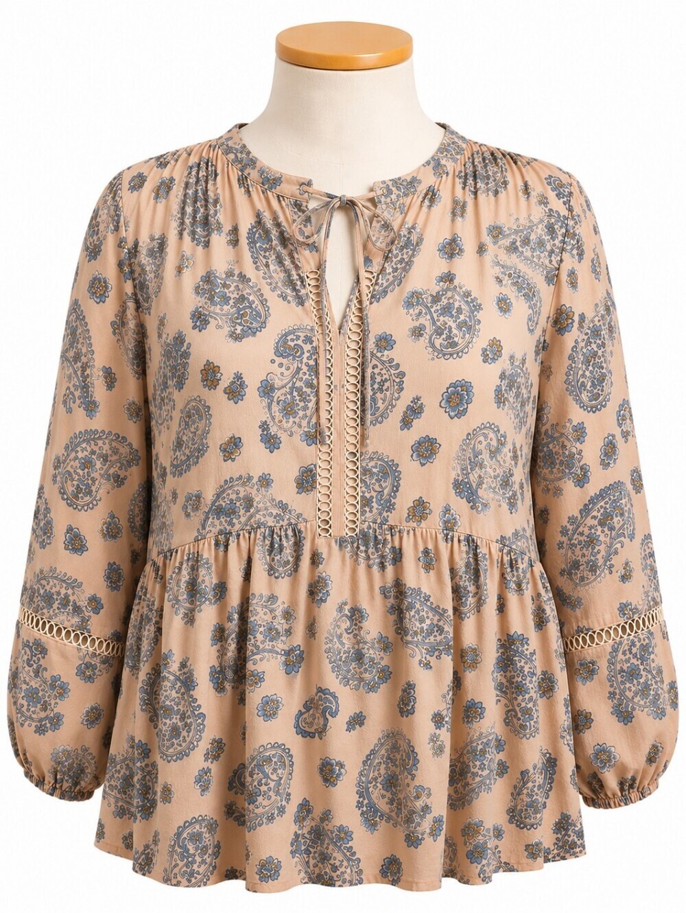 Como Blu NWT Women's Pink Paisley Print Peasant Tunic Top Sz 3X Casual Party